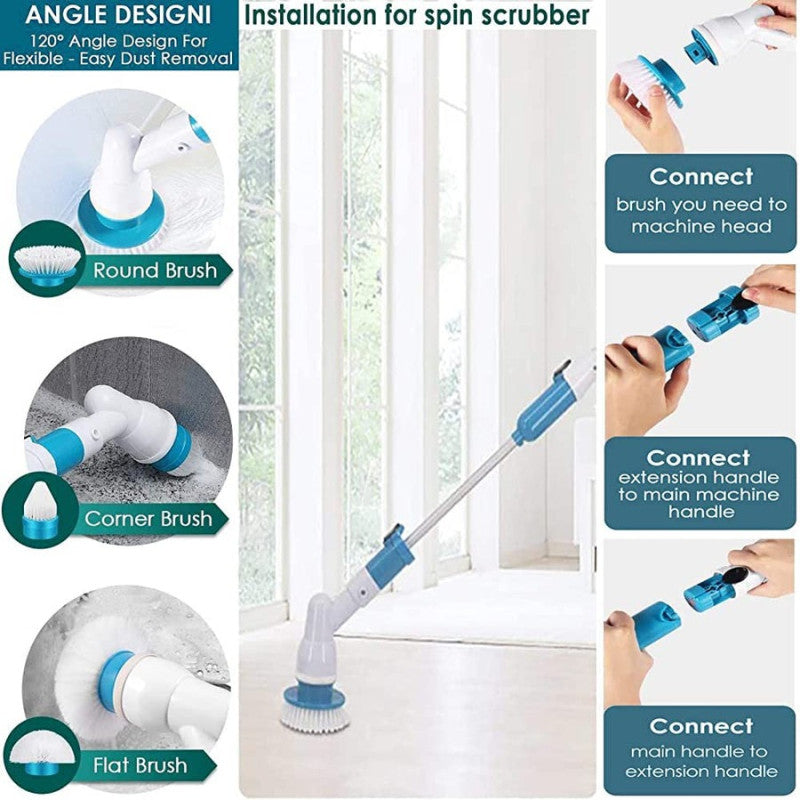 Electric Spin Scrubber Brush โ Cordless Rechargeable Bathroom Cleaning Brush for Floor, Tiles, Tub & Kitchen