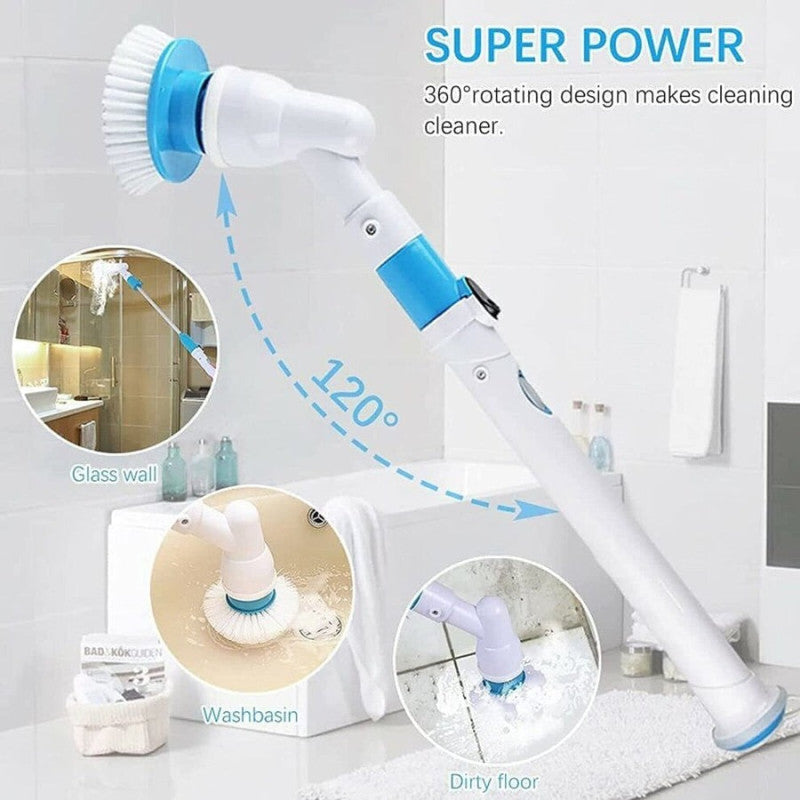 Electric Spin Scrubber Brush โ Cordless Rechargeable Bathroom Cleaning Brush for Floor, Tiles, Tub & Kitchen