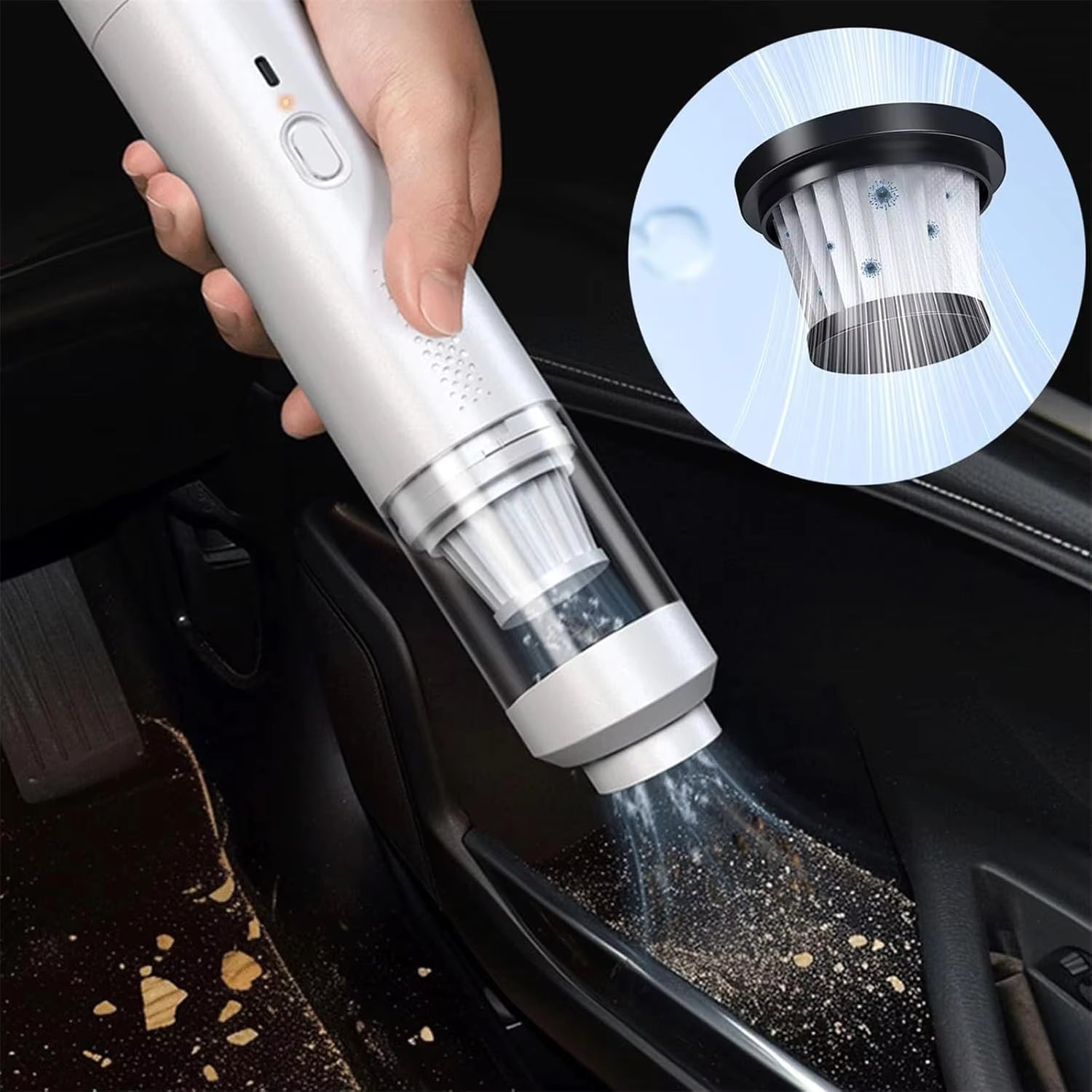 Portable Handheld Wireless Vacuum Cleaner – Cordless Mini Vacuum for Car, Keyboard, Home & Office Cleaning