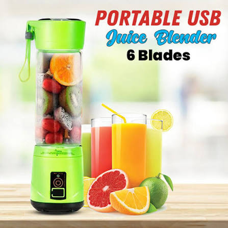 6-Blade Portable Juicer Mixer Grinder โ USB Rechargeable Smoothie Blender for Fresh Juices & Shakes
