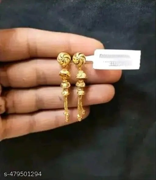 Designer Gold Earrings for Women – Elegant Punjabi Style Gold Earrings for Weddings & Party Wear