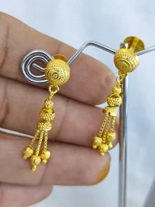 Designer Gold Earrings for Women – Elegant Punjabi Style Gold Earrings for Weddings & Party Wear