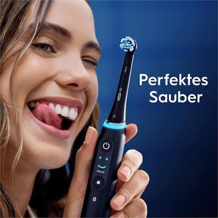 Oral-B iO 6 Black Electric Toothbrush by Braun – Smart Rechargeable Toothbrush with Pressure Sensor
