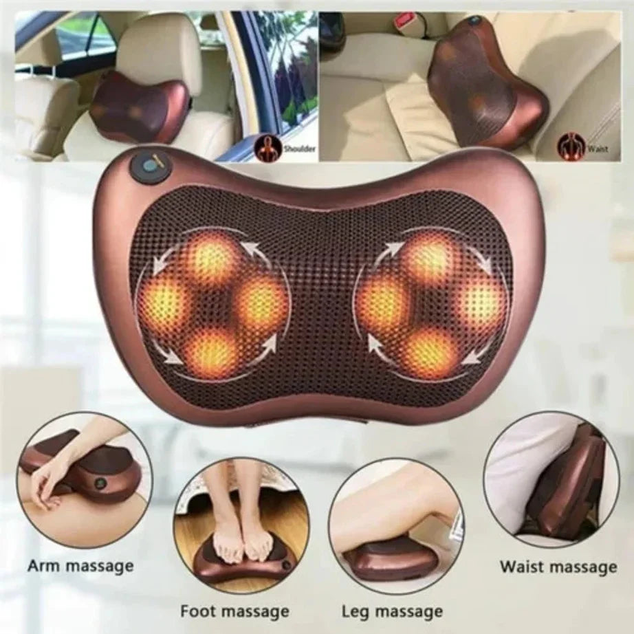 Electric Infrared Thermal Magnetic Pillow Massager – Heated Neck, Shoulder & Back Massage Cushion